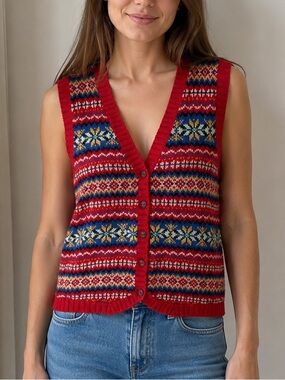 90s vintage Baxter & Wells Fair Isle sweater vest